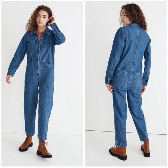 Madewell Pants - Madewell Denim Jumpsuit Womens Medium Retro Coveralls Long Sleeve Relaxed